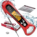 Instant Read Meat Thermometer for Cooking, Fast & Precise Digital Food Thermometer with Backlight, Magnet, Calibration, and Foldable Probe, Waterproof Grill Thermometer for Deep Fry, BBQ, Roast Turkey